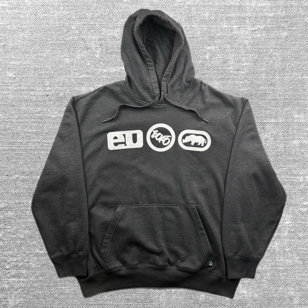 Vintage 2004 Ecko Unltd Rhino Triple Logo Heavyweight Fleece Hoodie XXL